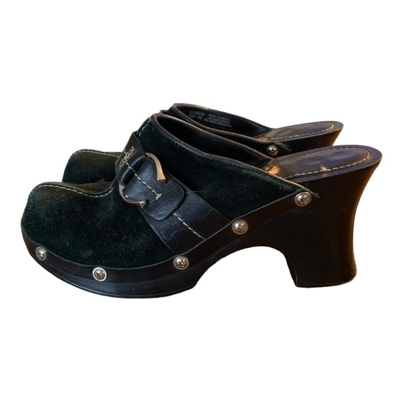 Carlos by Carlos Santana Women’s Deep Black Suede Clogs size 7M Made in Brazil - Picture 4 of 11